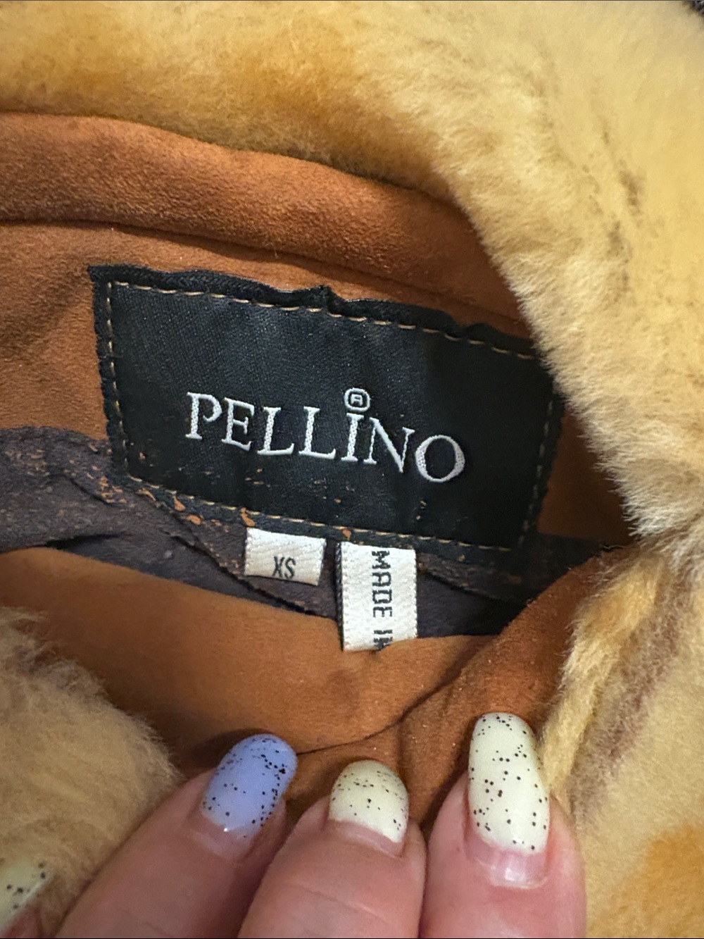 Classic Brown Shearling-Trim Women's Coat - Picture 8 of 13